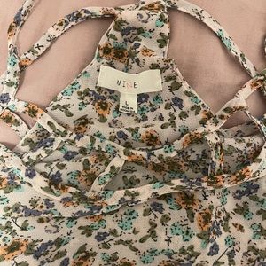 Strappy floral tank top